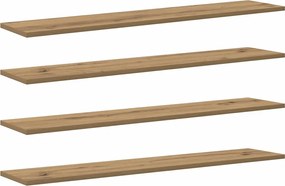 vidaXL Ράφι Βιβλίων 4 pcs Καφέ 100 x 20 x 1,5 cm Επεξεργασμένο ξύλο