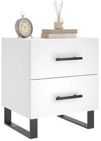vidaXL Κομοδίνο Λευκό 40 x 35 x 47,5 εκ. από Επεξεργασμένο Ξύλο