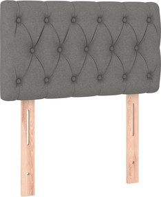 vidaXL Κρεβάτι Boxspring με Στρώμα Σκούρο Γκρι 80x200 εκ. Υφασμάτινο