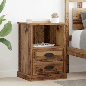 vidaXL Κομοδίνο 2 pcs Παλαιό ξύλο 43 x 36 x 60 εκ Επεξεργασμένο ξύλο