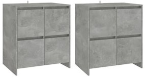 vidaXL Ντουλάπια 2 τεμ. Γκρι Σκυροδέματος 70 x 41 x 75 εκ. Μοριοσανίδα