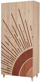 Ντουλάπα Δίφυλλη Lidya 869VEL8677 90x52x192cm Multi Δίφυλλη
