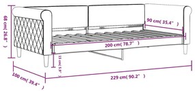 Καναπές Κρεβάτι Ροζ 90 x 200 εκ. Βελούδινος - Ροζ