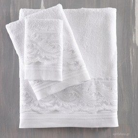 Πετσέτες Μπάνιου (Σετ 3τμχ) Rythmos Anika 500gsm Λευκό