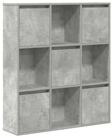 Βιβλιοθήκη Γκρι Σκυροδέματος 89x24x101,5 εκ. Επεξεργ. Ξύλο - Γκρι