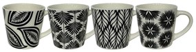 FLORIS ΚΟΥΠΑ ESPRESSO ΣΕΤ 4 ΤΜΧ NEW BONE CHINA ΛΕΥΚΟ ΜΑΥΡΟ