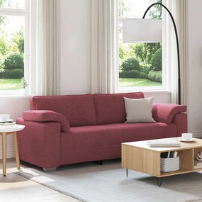 vidaXL 3-Θέσιος καναπές Κόκκινο 220 cm ύφασμα