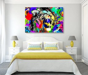 Εικόνα χρωματιστό κεφάλι λιονταριού - 120x80