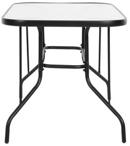 Τραπέζι ADAM C5679.03 Μεταλλικό Μαύρο με Γυάλινη επιφάνεια 120x70x70Υεκ. 120x70x70 εκ.