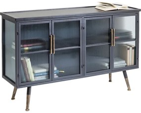 Μπουφές La Gomera Μεταλλικός Μαύρος 120x35x75εκ - Μαύρο