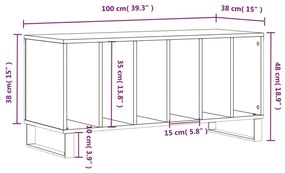 Έπιπλο Δίσκων Sonoma Δρυς 100x38x48 εκ. από Επεξεργασμένο Ξύλο - Καφέ