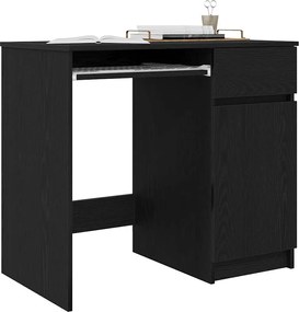 vidaXL Γραφείο Μαύρο Δρυς 86x49x76 εκ. από Επεξεργασμένο Ξύλο