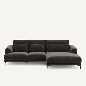 Γωνιακός καναπές XL δεξιός, από βελούδινο chenille, MARSILE