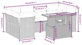 vidaXL Σαλόνι Κήπου Σετ 7 τεμ. Μπεζ Συνθετικό Ρατάν με Μαξιλάρια