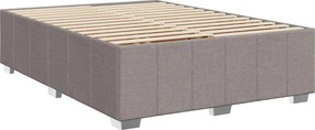 vidaXL Κρεβάτι box spring με στρώμα Taupe 140 x 200 cm Ύφασμα