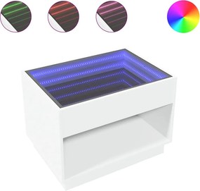 vidaXL Τραπεζάκι Σαλονιού Infinity LED Λευκό 70x50x50 εκ.