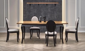 WINDSOR extension table, color: dark oak/black DIOMMI V-PL-WINDSOR-ST-C.DĄB/CZARNY