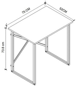 ΓΡΑΦΕΙΟ ΕΡΓΑΣΙΑΣ VERNE MEGAPAP ΧΡΩΜΑ PINE OAK 75X52X73,8ΕΚ.
