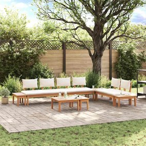 vidaXL Σετ Παγκάκι Κήπου 5 pcs Καφέ, Κρέμα Πολυ rattan, βαμμένο ατσάλι