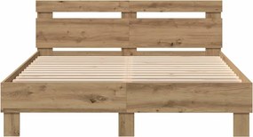 vidaXL Σκελετός Κρεβατιού Artisan Oak 150 x 200 cm Επεξεργασμένο Ξύλο