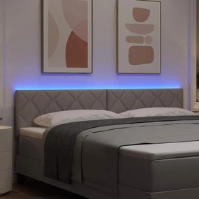 vidaXL LED κεφαλάρι Taupe ύφασμα