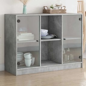 vidaXL Συρταριέρα Γκρι Σκυροδ. 102x37x75,5 εκ. από Επεξεργασμένο Ξύλο