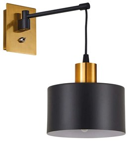 Φωτιστικό Τοίχου - Απλίκα Adept 77-8359 14x27x34cm 1xE27 60W Black-Gold Homelighting