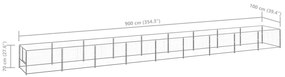 vidaXL Σπιτάκι Σκύλου Ασημί 9 μ² Ατσάλινο
