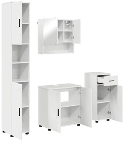 vidaXL Σετ Επίπλων Μπάνιου 4 pcs Γυαλιστερό λευκό 61 x 35 x 64 εκ.