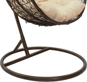 Κούνια Zafer pakoworld μέταλλο-pp καφέ-μαξιλάρι μπεζ