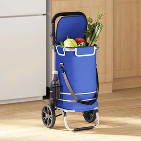 vidaXL Καρότσι Αγορών Μπλε 36.5 x 46.5 x 100.5 εκ Ύφασμα Oxford
