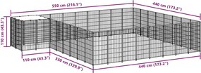 vidaXL Σπιτάκι Σκύλου Μαύρο 20,57 μ² Ατσάλινο