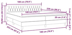 BOX SPRING ΚΡΕΒΑΤΙ ΜΕ ΣΤΡΩΜΑ ΡΟΖ 180X220 CM ΒΕΛΟΥΔΙΝΟ 3316562