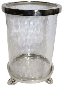 Βάση Ρεσώ Argentum 018191 17x17x30cm Clear-Silver Αλουμίνιο,Γυαλί