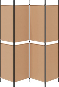 vidaXL 4-Πίνακας Διαχωριστικός Μπεζ 200 x 200 cm Ύφασμα