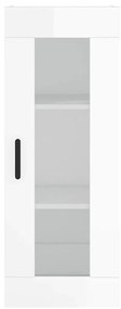 Ντουλάπι Γυαλ. Λευκό 34,5 x 34 x 180 εκ. από Επεξεργασμένο Ξύλο - Λευκό
