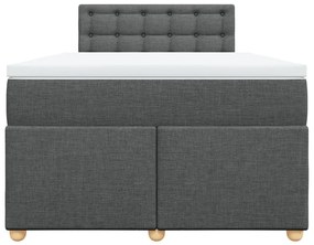 vidaXL Κρεβάτι Boxspring με Στρώμα Σκούρο Γκρι 120x200 εκ. Υφασμάτινο