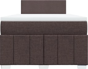 vidaXL Κρεβάτι Boxspring με Στρώμα Σκούρο Καφέ 120x200 εκ. Υφασμάτινο