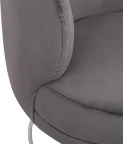 ΠΟΛΥΘΡΟΝΑ ARIEN ΓΚΡΙ ΒΕΛΟΥΔΟ ΜΕ ΑΣΗΜΙ ΒΑΣΗ HM8403.01 80x75x82Υ εκ.