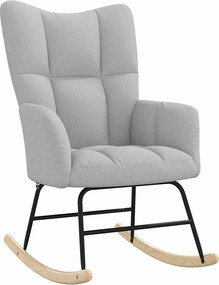 vidaXL Κουνιστή καρέκλα με υποπόδιο Cloud Grey Fabric