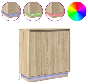 vidaXL Μπουφέ με LED σε χρώμα Σοένα - 71 x 34.5 x 75 εκ - Κατασκευασμένο από Επεξεργασμένο Ξύλο