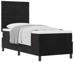 vidaXL Κρεβάτι με ελατήρια με στρώμα Μαύρο 80 x 200 cm Βελούδο
