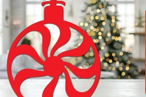 Σετ των 3 Intra απο ξύλο plywood 3mm-4mm πάχος Χριστουγεννιάτικη Διακοσμητική Μπάλα Cut File Δίασταση 8x8 cm INTRAFABR-110574904