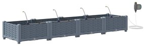 vidaXL Ζαρντινιέρες κήπου Ανοιχτό γκρι 160 x 40 x 22 cm Ατσάλι