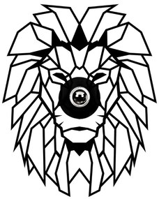 Απλίκα τοίχου Lion Megapap E27 MDF χρώμα μαύρο 39x12x49εκ.-GP052-0181,1