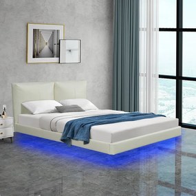 ΚΡΕΒΑΤΙ ΔΙΠΛΟ JESSIE PAKOWORLD FLOATING STYLE ΜΕ LED-PU ΕΚΡΟΥ 160X200ΕΚ