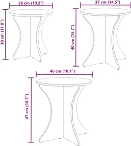 vidaXL Τραπεζάκι σαλονιού 3 pcs Λευκό