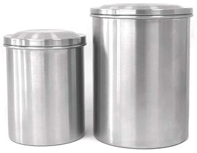 Δοχεία Αποθήκευσης (Σετ 2 Τμχ) 009.003.003/4 800/1800ml Inox Cook-Shop Stainless Steel