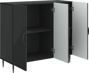vidaXL Πλαϊνό γραφείο Μαύρο 89 x 34,5 x 80 εκ Επεξεργασμένο Ξύλο
