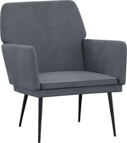 vidaXL Πολυθρόνα Σκούρο Γκρι 62 x 79x 79 εκ. Βελούδινη